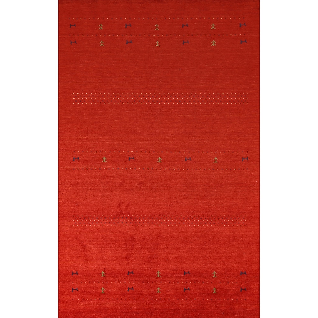 Little Animals Design Gabbeh Indian Rug Handmade Tribal Wool Carpet - 6'7"x 9'11"