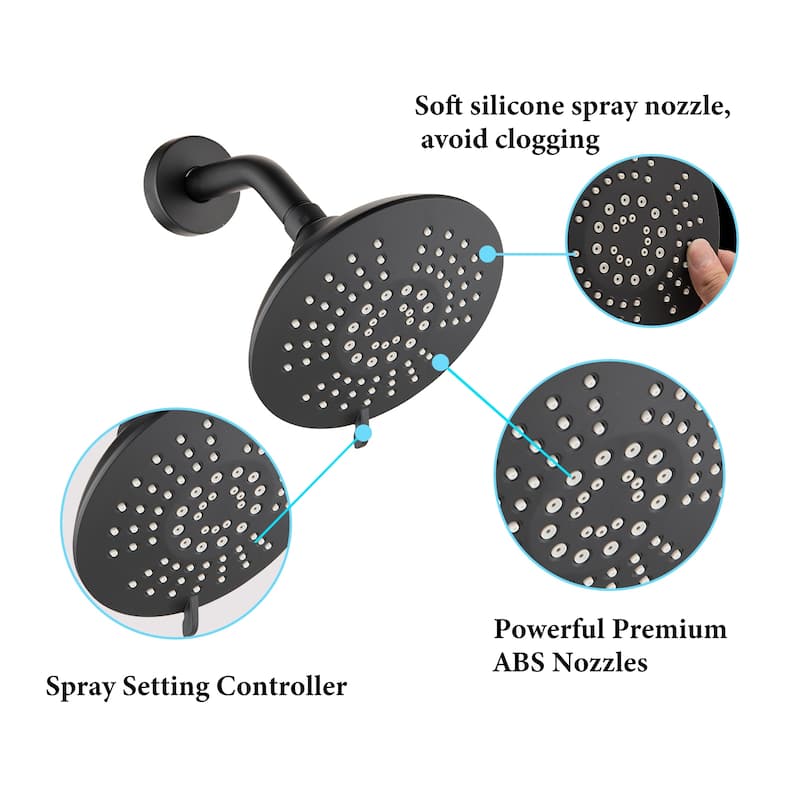 Single Handle Tub Spout and 5-functions Shower Head Set (Valve Included)