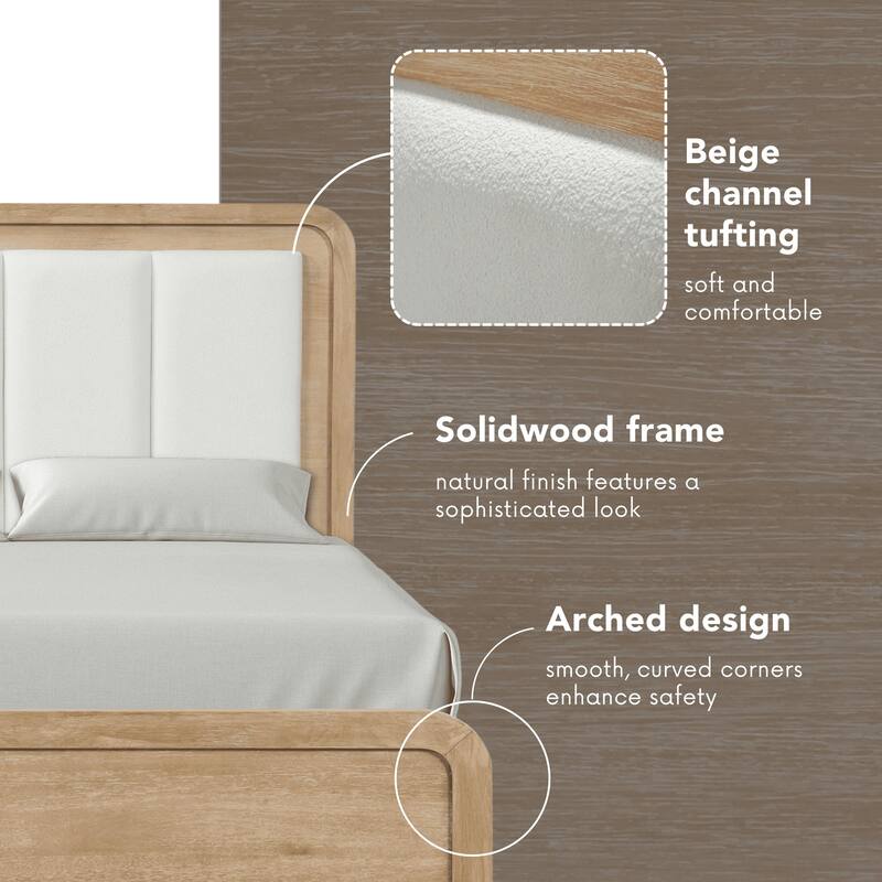 Furniture of America Elowyn 6-Piece Natural Wood Panel Bedroom Set