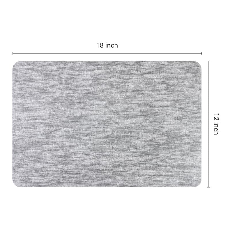 Solid Placemats Set of 6 PVC Placemats for Kitchen Dining Table Decor Table Placemats Wipeable Table Mat - 18*12in