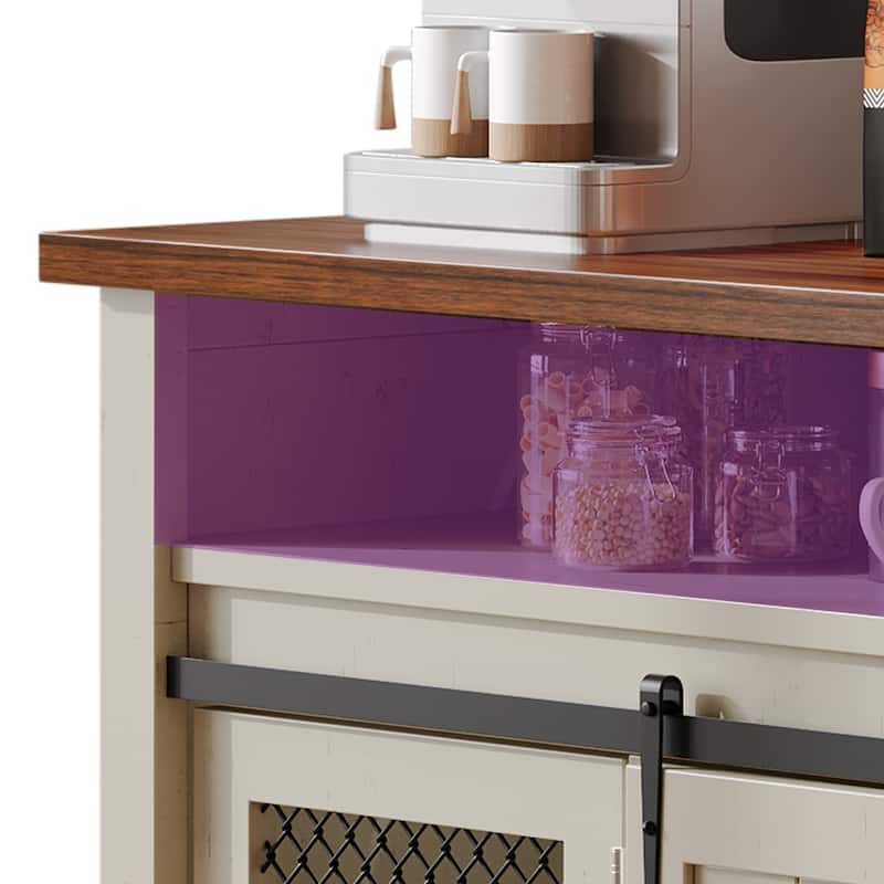 Farmhouse Sideboard Buffet Cabinet with Sliding Barn Doors
