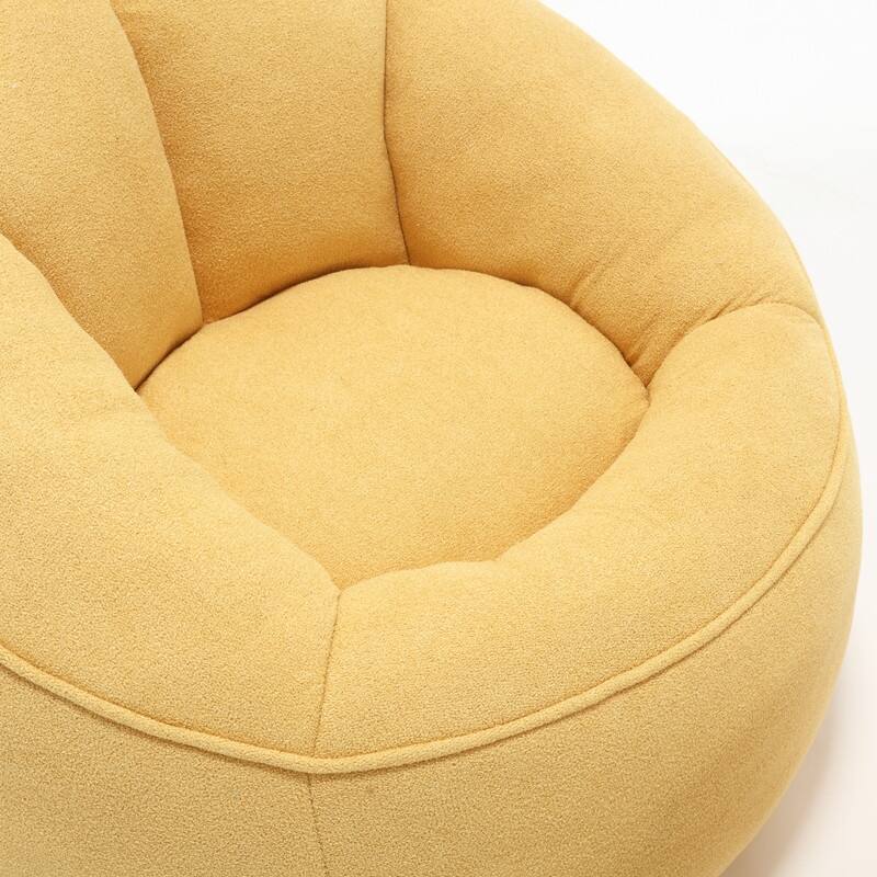 Compressed Foam Bean Bag Chair with Footrest - Plush Lounger for Modern Living Spaces
