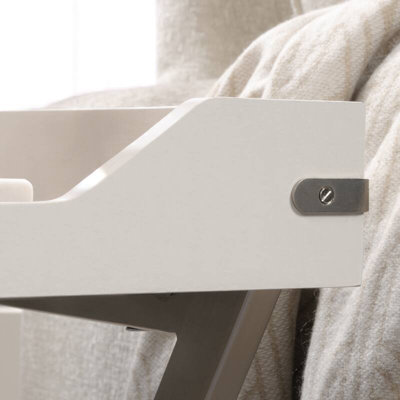 Wood Desk with Tray Top, White