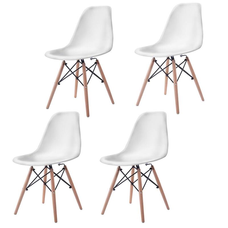 4-Piece Dining Chair Set with ABS Seat and Stylish Beech Wood Legs for Home or Office Use - 22" x 18.5" x 32" (D x W x H)