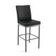 preview thumbnail 31 of 100, Amisco Perry Counter Stool Black Faux Leather / Glossy Grey Metal