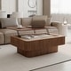 preview thumbnail 15 of 160, Modern Solid Wood Veneered Round/Oval/Rectangular Coffee Tea Table with Storage. Walnut-38.6" L