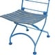 preview thumbnail 6 of 4, Sunnydaze Cafe Couleur Folding Chestnut Wooden Folding Chair - Blue - Set of 2