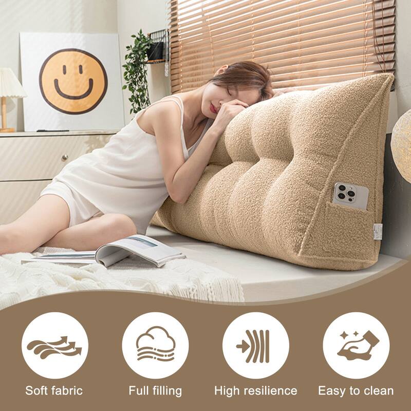 Triangular Bed Rest Wedge Headboard Pillow Back Support Reading Pillow