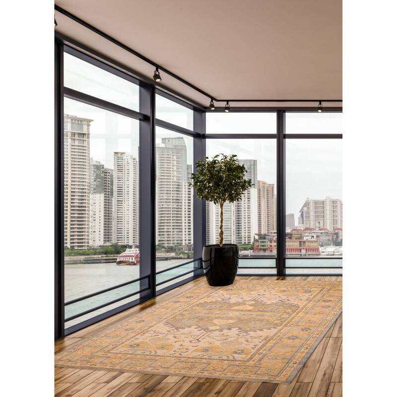 ECARPETGALLERY Hand-knotted Jules Serapi Ivory Wool Rug - 8'9 x 11'10