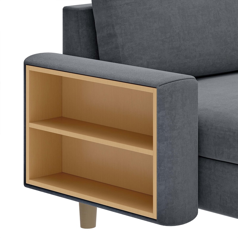 Moasis 109'' U-Shape Sectional Sofa Couch, 4 Seat Sofa Set with Double Chaise, Armrests w/ Cup Holder/Storage, 4 Thick Cushions,