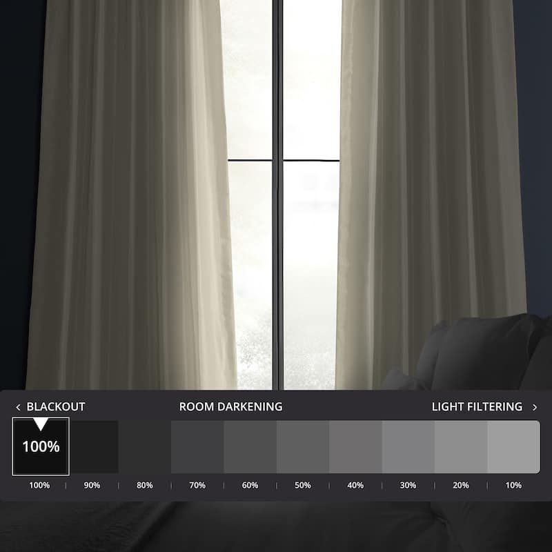 Exclusive Fabrics Solid Vintage Textured Faux Dupioni Silk Pleated Blackout Curtain (1 Panel)