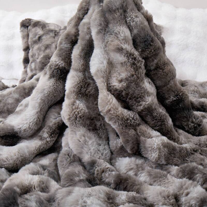 Dual-Side Fluffy Sherpa Comforter Set, Winter Plush Fuzzy Bedding Set