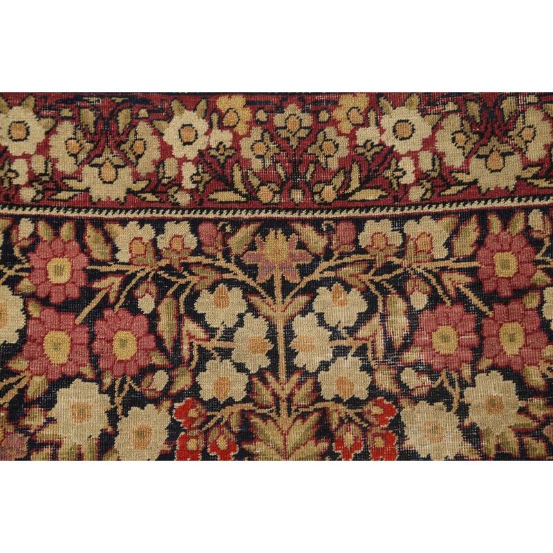 Pre-1900 Antique Kerman Lavar Persian Area Rug Handmade Wool Carpet - 9'2" x 13'5"