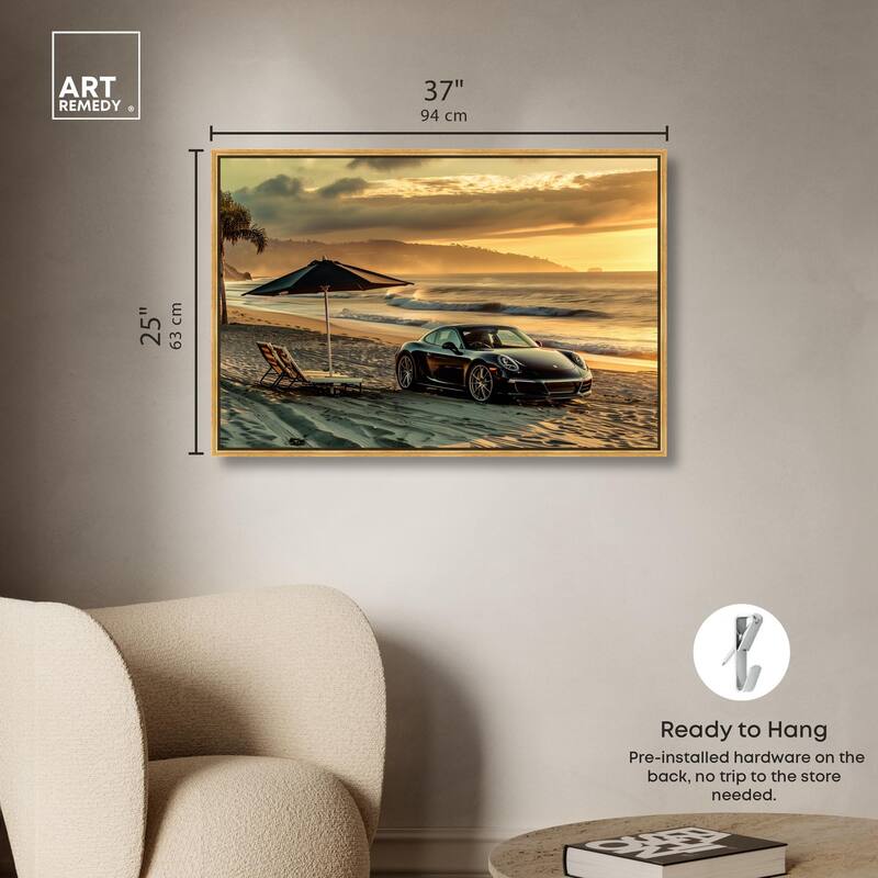 Lovely Sunset Beach Drive Canvas by Art Remedy