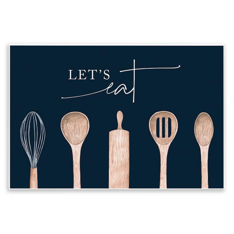Stupell Let's Eat Kitchen Utensils Wall Plaque Art Design By Lux + Me Designs - 19 x 13
