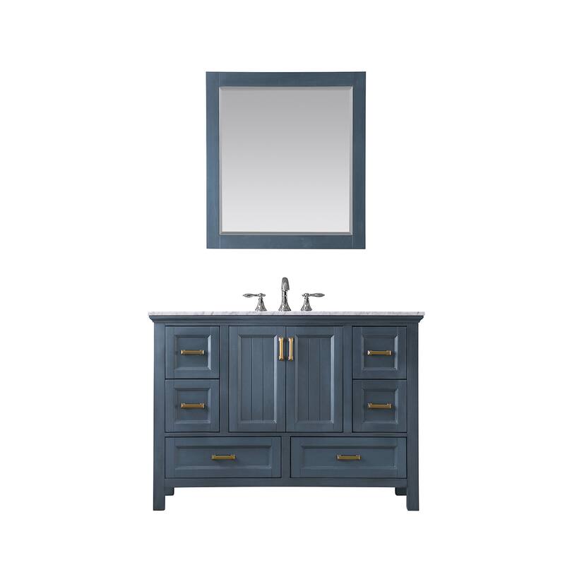 Altair Isla Single Bathroom Vanity Set and Aosta White Countertop with Mirror