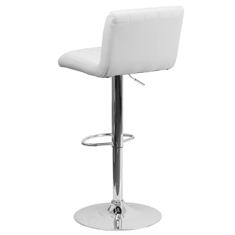 2 Pk. Contemporary Adjustable Height Barstool with Vertical Stitch Back/Seat