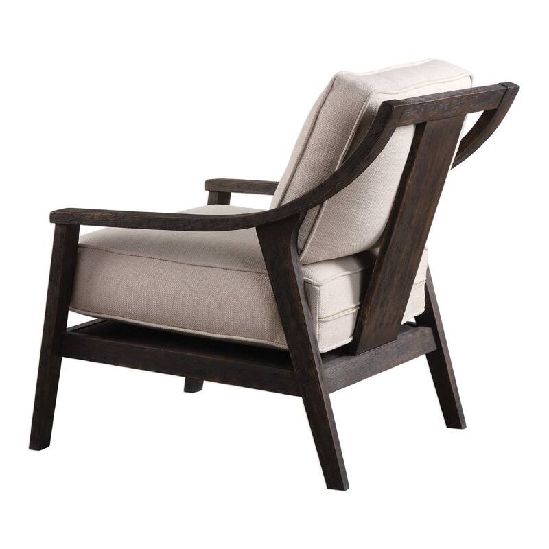 31" neutral linen blended fabric beige chair
