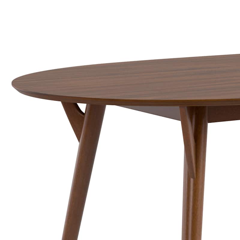 Furniture of America Beau II Mid-century Walnut 71-inch Wood Oval Dining Table