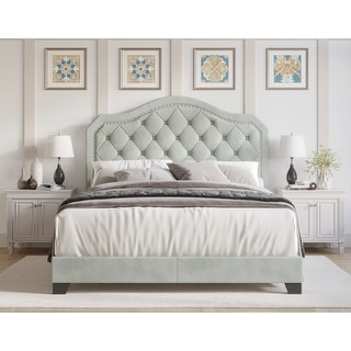 Andrea Tufted Upholstered Storage Panel Bed On Sale Bed Bath
