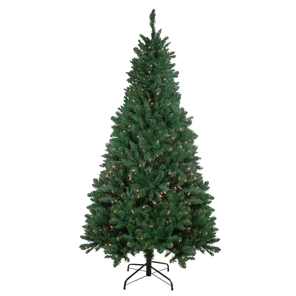 6.5 Ft Ravenna Pine Artificial Christmas Tree - Warm White LED Lights - 6.5 Foot