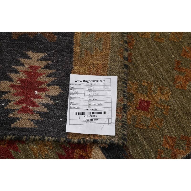 Kilim Oriental Area Rug Flatweave Sotuhwestern Wool Carpet - 7'6"x 10'1"
