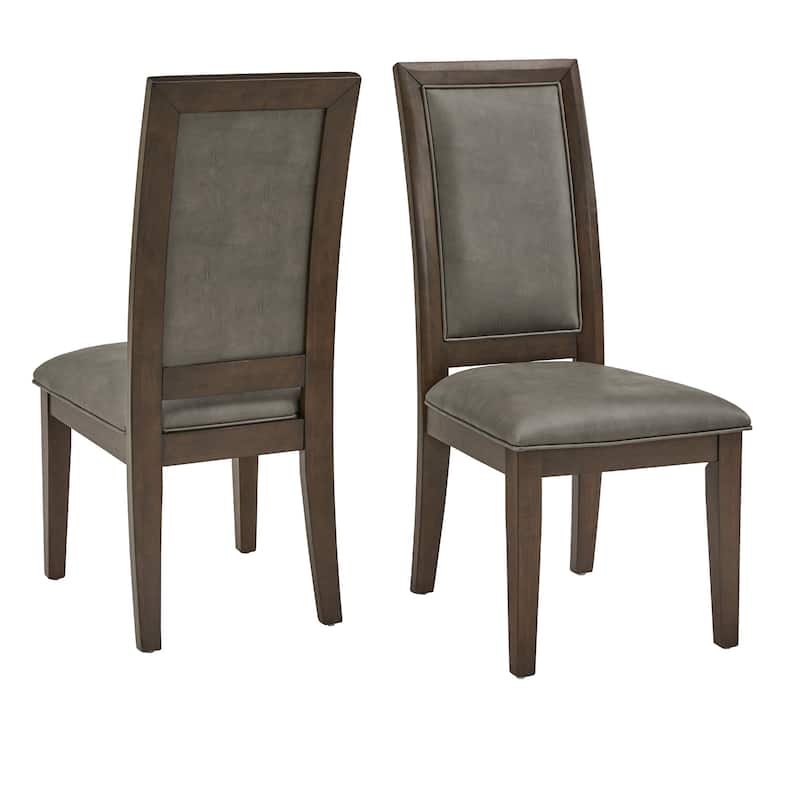 Morelia Brown Finish Vegan Leather Dining Chair (Set of 2) by iNSPIRE Q Classic