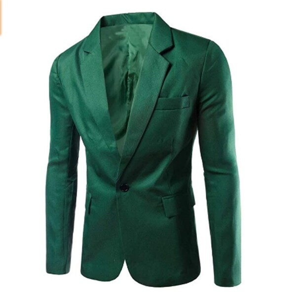 Men's green jersey blazer clearance