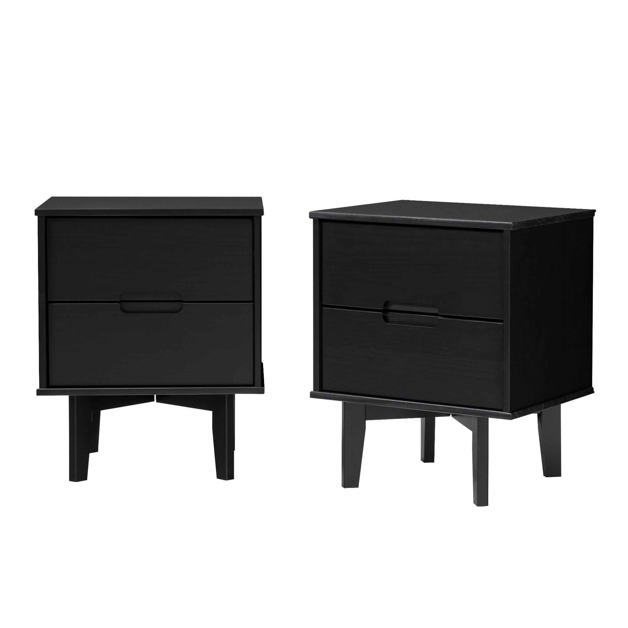 Middlebrook MidCentury Solid Wood 2Drawer Nightstand, Set of 2 On