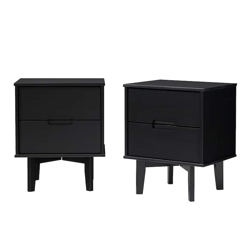 Middlebrook Mid-Century Solid Wood 2-Drawer Nightstand, Set of 2