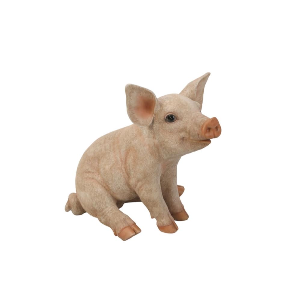 13" Sitting Pig Outdoor Garden Statue