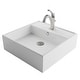 preview thumbnail 1 of 28, Kraus 3-in-1 Set White Square Ceramic Vessel Sink Arlo Faucet w/ Drain spot free stainless steel