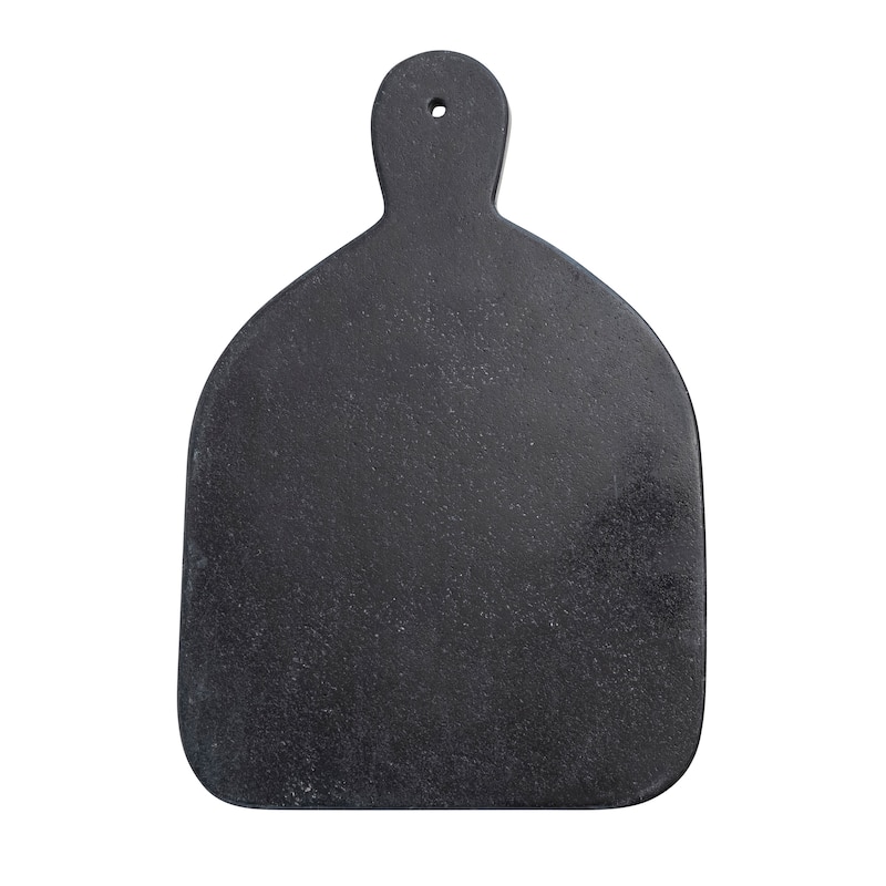 Marble Cutting or Charcuterie Board with Handle - 12.0"L x 8.0"W x 0.5"H - 12.0"L x 8.0"W x 0.5"H - Black