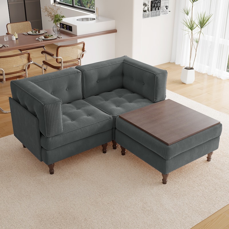 Madison Oversized Upholstered Corduroy Modular Sectional Sofa