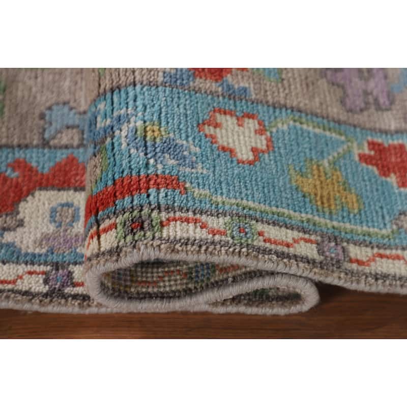 Floral Oushak Oriental Accent Rug Handmade Wool Carpet - 2'7"x 5'10"