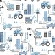 preview thumbnail 1 of 4, Galerie Wallcoverings Tiny Tots 2 Contruction Trucks Non-woven Matte Wallpaper Roll 33 feet x 21 inches - Blues