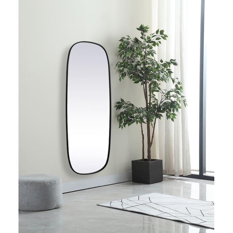 Indigo Home Metal Frame Oval Mirror 24x60 Inch