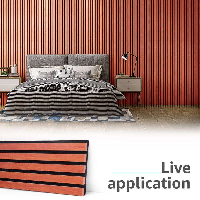 Art3d 7.9 X 107in Slat Acoustic Wall Panels,3D Fluted Sound Absorbing Panel, 4pcs - N/A