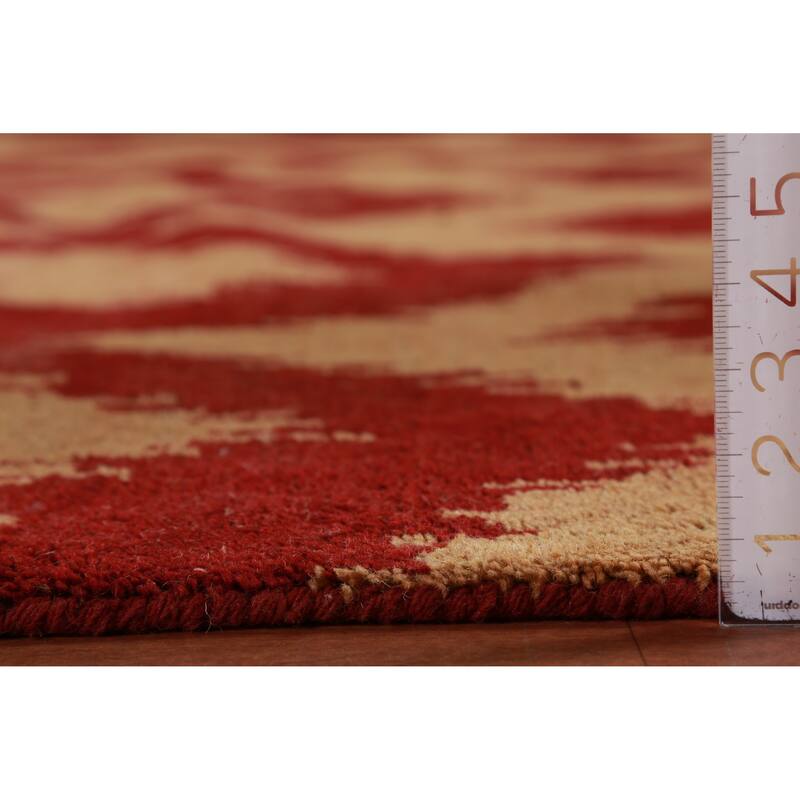 Hand Knotted Oriental 100% Wool Carpet Modern Geometric Oranges & Rust Moroccan Area Rug - 11' 7'' X 9' 0''