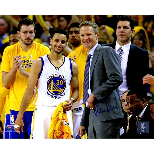 Steve Kerr Golden State Warriors Standing With Stephen Curry 8x10 Photo