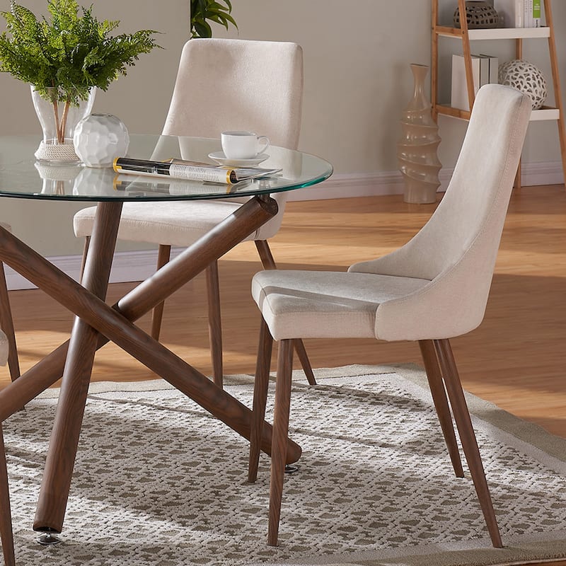 Mid-Century Fabric and Metal Dining Chair, Set of 4