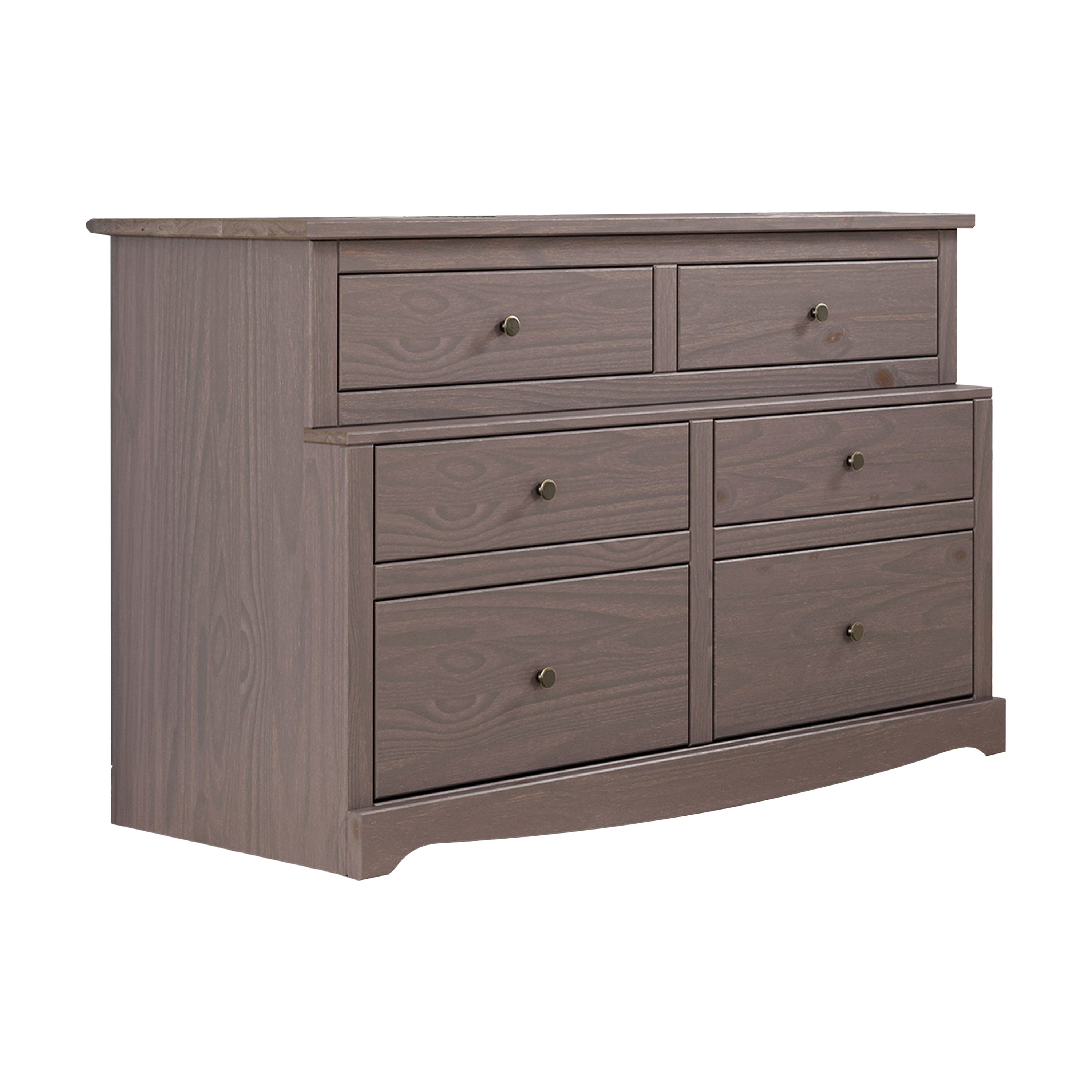 simmons monterey dresser rustic grey Stav Wide Chest with 6 Drawers, Plank Style, Gray Solid Wood Costumes: Men's Costumes