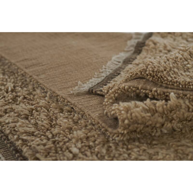 Momeni Neo Morrocan Hand Woven Wool Solid Color Shag Rug