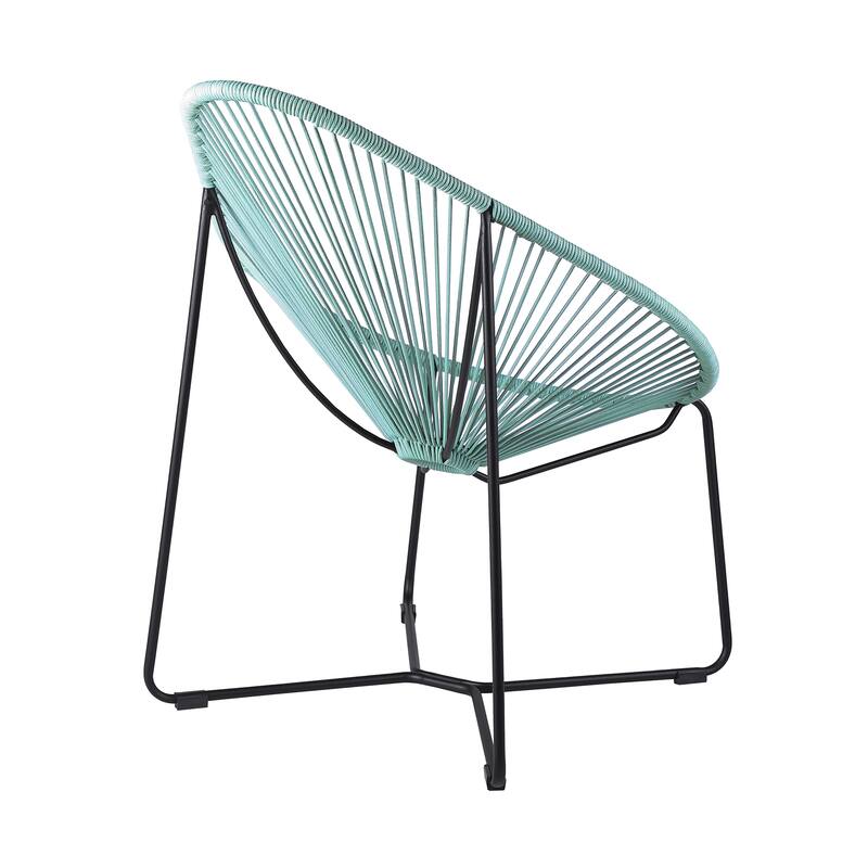 Acapulco Indoor Outdoor Steel Papasan Lounge Chair - Black