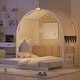 preview thumbnail 15 of 14, Kids Extended Bed With Arched Roof Light Strip Interactive Whiteboard DIY Decoration