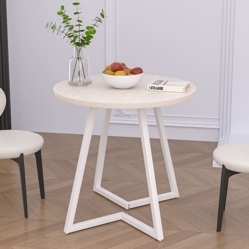 VECELO 35.43'' Round Butterfly Leg Dining Table for 4 MDF Top Kitchen Table Kitchen & Dining Room Tables