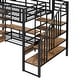 preview thumbnail 4 of 14, Full Size Metal Loft Bed with Staircase,Low Storage Table and Storage Shelves
