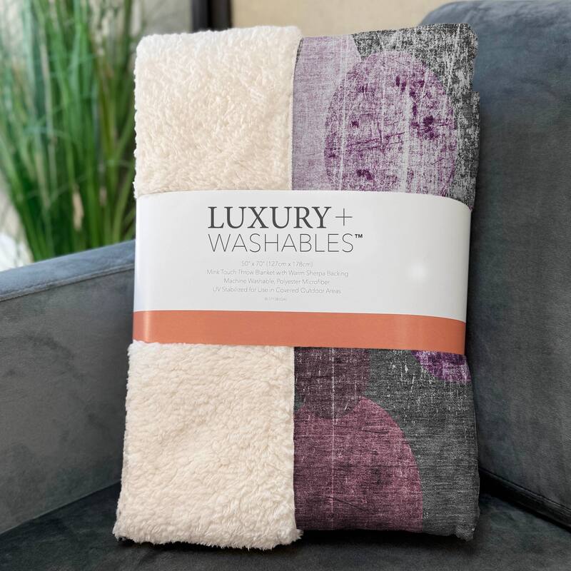Premium Machine Washable Casual Contemporary Sherpa Throw Blanket