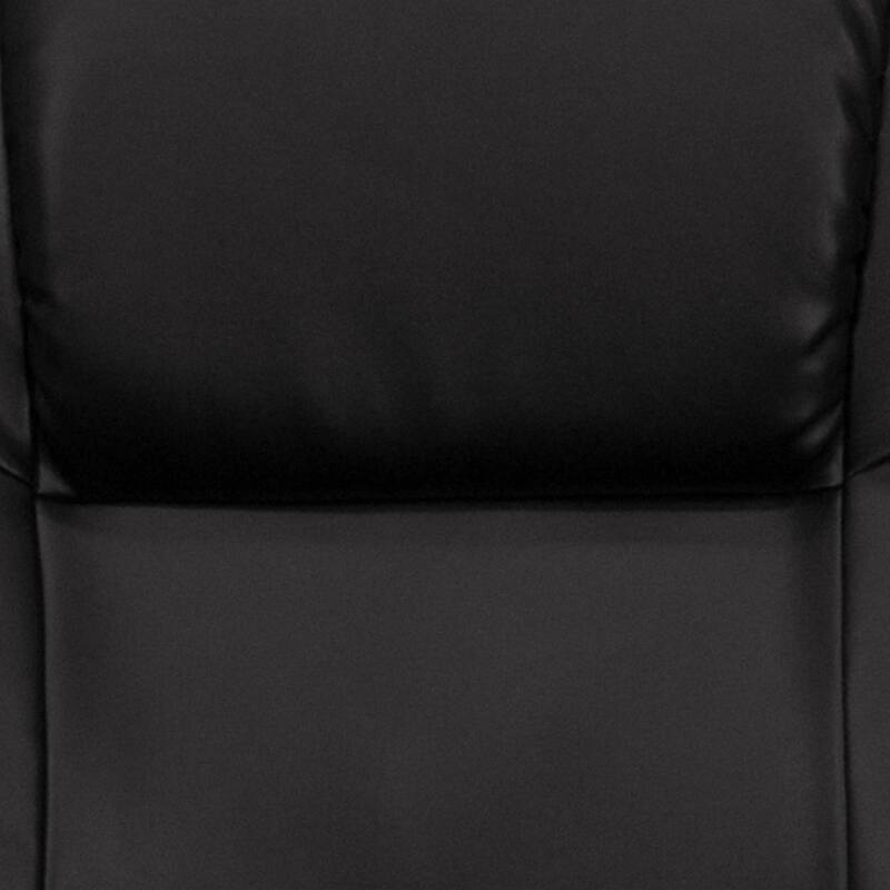 LeatherSoft Massaging Multi-Position Recliner w/Ottoman w/Side Pocket
