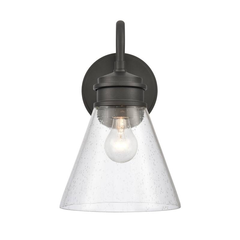 Dovas 11.5'' High 1-Light Outdoor Sconce - Textured Black - 13.5 inch Tall - Black